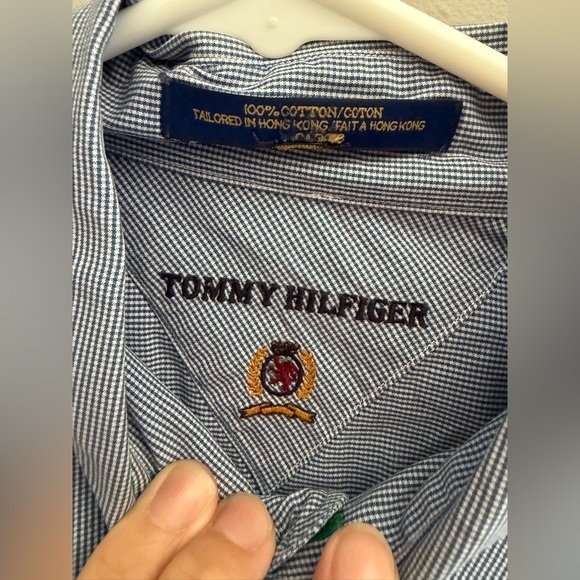 Tommy Hilfiger Collared Button Down Long Sleeve Shirt 100% Cotton Mens Dressy - Picture 2 of 7
